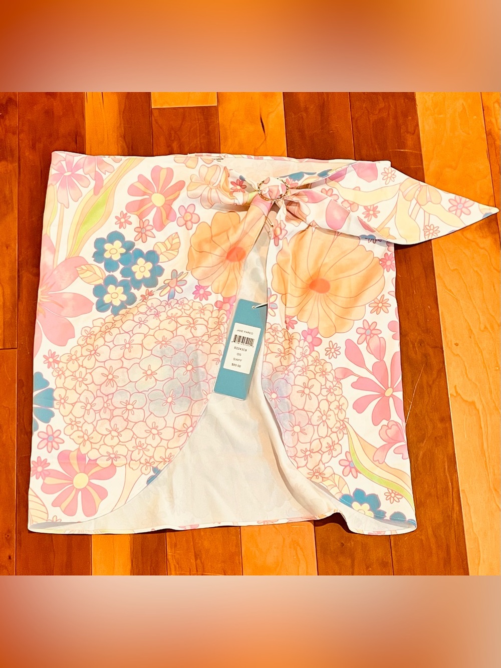 NWT Beach Bunny One Size Pink Floral Swimwear Cover Up Summer Vacay Resort Pool